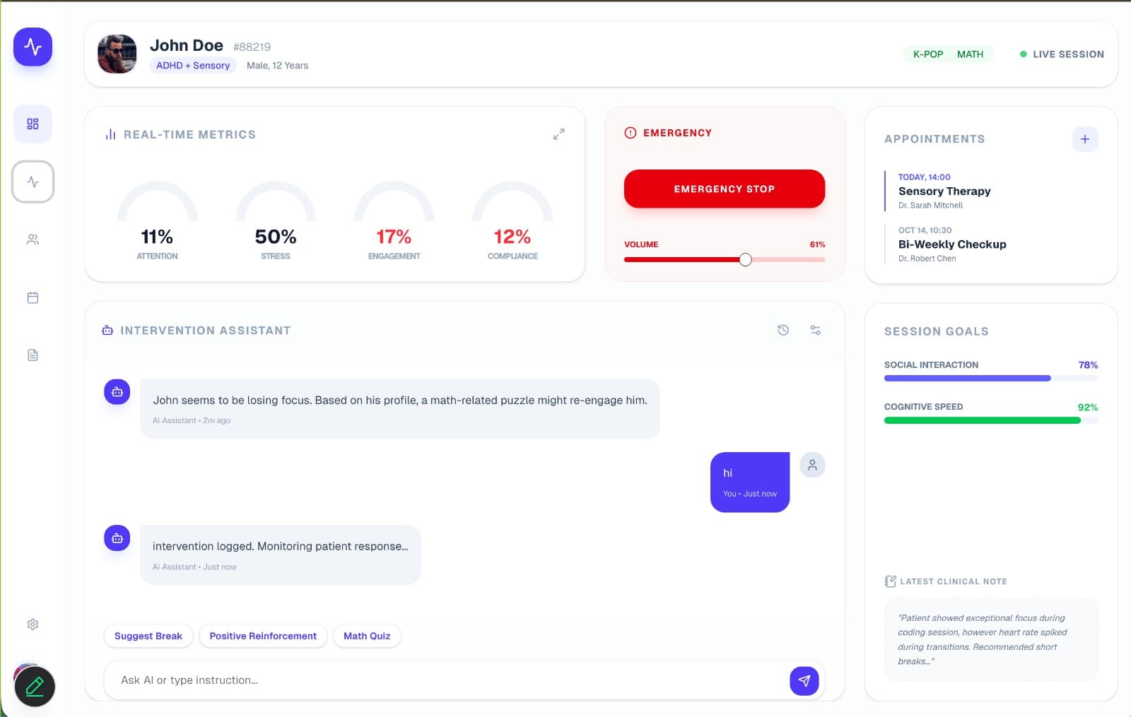 Therapist Dashboard & Insights